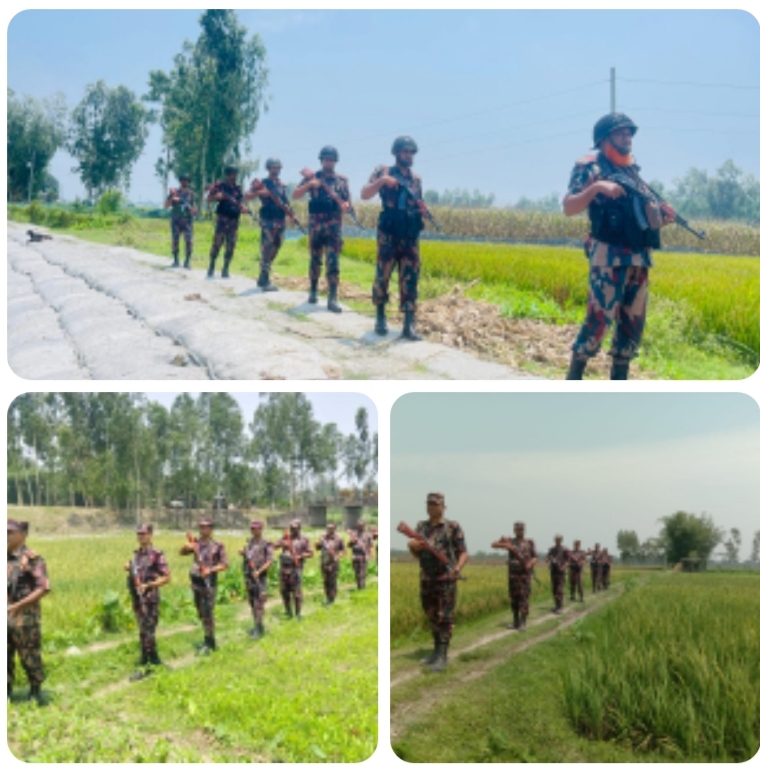 কুড়িগ্রাম সীমান্তে বিজিবি’র সর্বোচ্চ সজাগ ও সতর্ক অবস্থান