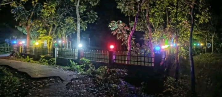 তাড়াইলে আলোকসজ্জায় নতুন রূপ পেল কুড়েরপাড় কবরস্থান ‘মঞ্জিলে মুসাফির’