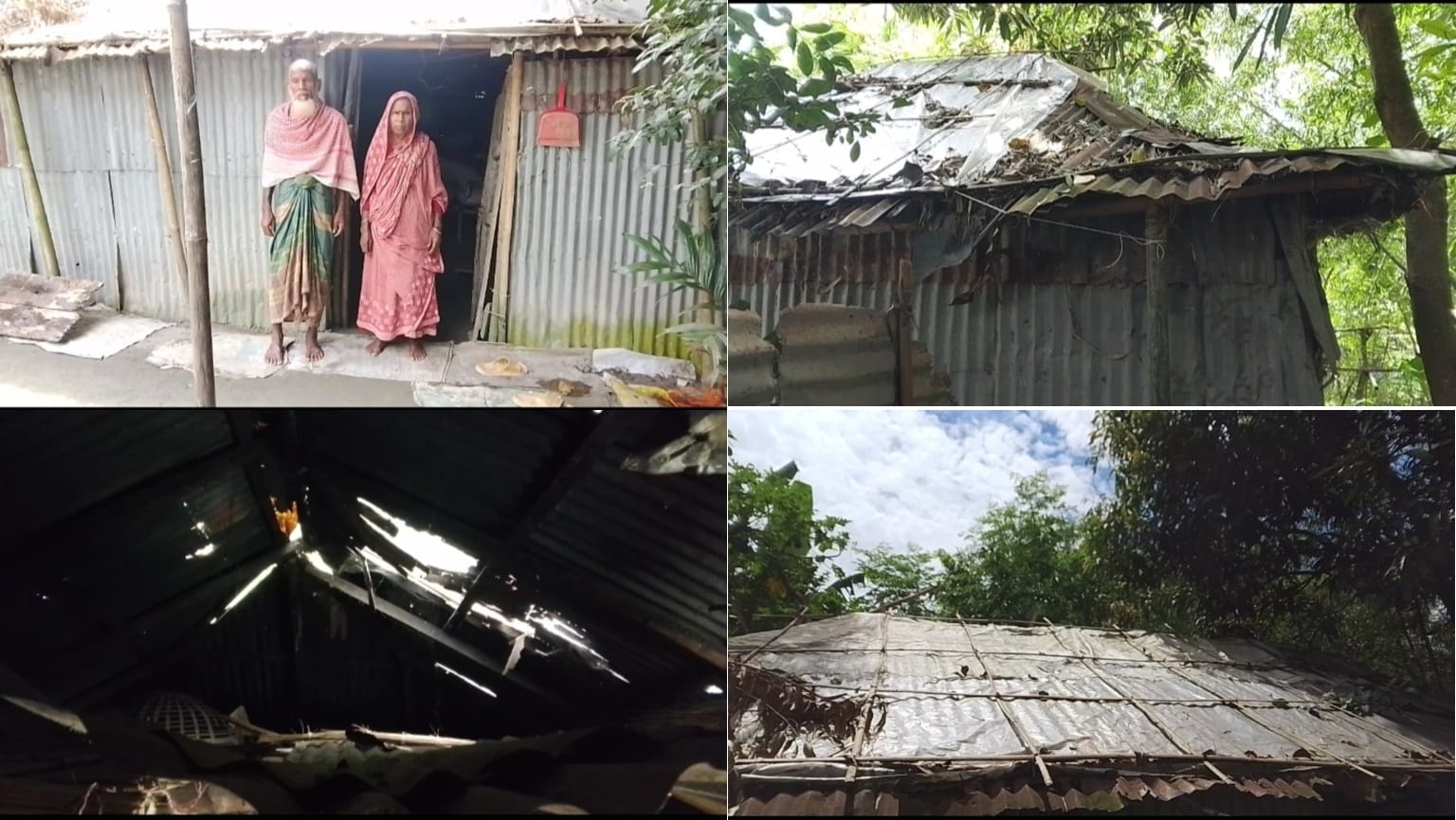 কুড়িগ্রামের নুনখাওয়ায় অসহায় বৃদ্ধ দম্পতি: মাথার ওপর নেই নিরাপদ ছাউনি, চরম দুর্ভোগ